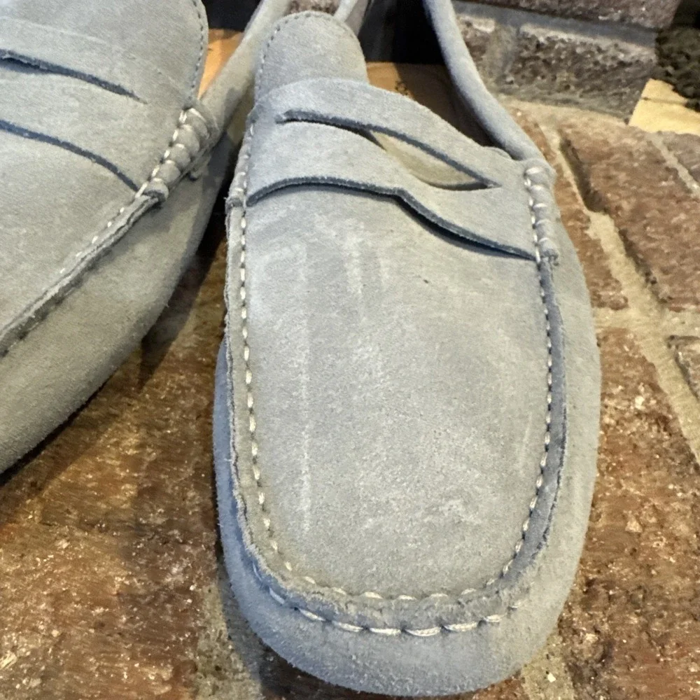 Nordstrom Men's Suede Driving Loafers Light Gray Moccasins Slip On Size 10M #481